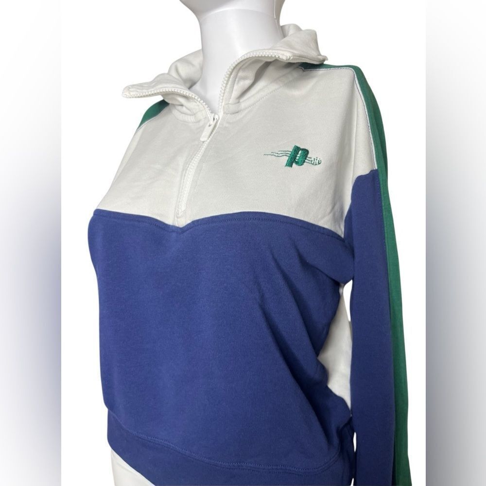 Prince Pickleball 1/2 Zip Up Pull Over Sweatshirt Color Black Blue White Medium